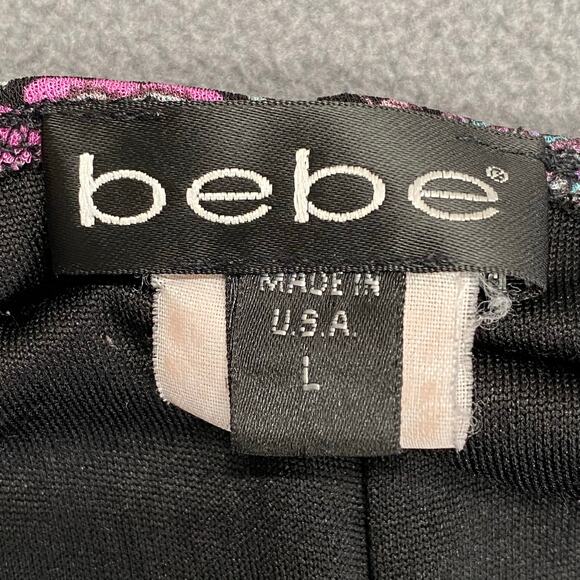 Vtg 00s Y2K Princess Bebe Halter Asymmetric Open Back Midi Dress L V Neck Fringe - Picture 12 of 13